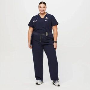 FIGS NWT Livingston Basic Scrub Pants 29" Wide Leg Pull-On Navy Women XLP Petite